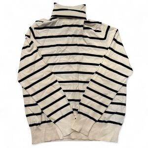 H&M Striped Black and White Turtleneck Sweater